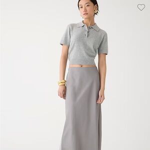 J.Crew M Gwyneth Slip Midi Skirt Satin Vintage Dove Gray